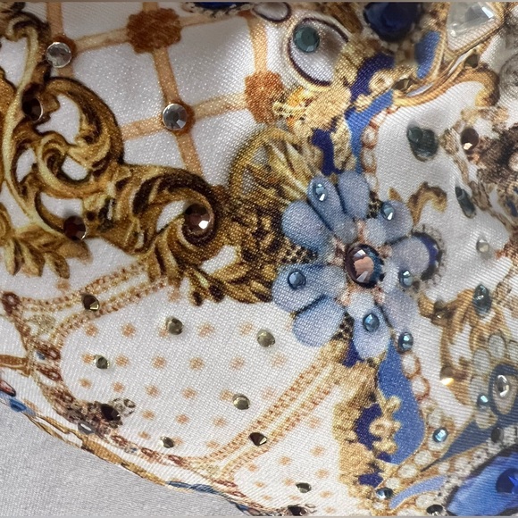 NWT $329 Camilla Blue Gold One Piece Swimsuit Size XS scoop Neck Soulsear - Picture 10 of 13